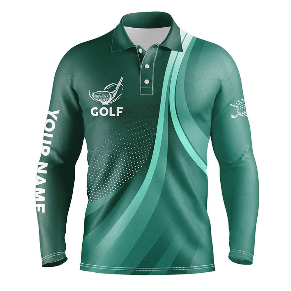 Golf Polo shirts, Mens Golf Polo Shirts Custom Name Green Golf Shirt, Tournament Golf Tops For Mens