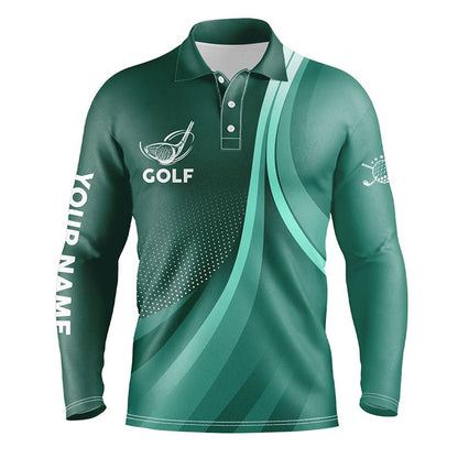 Golf Polo shirts, Mens Golf Polo Shirts Custom Name Green Golf Shirt, Tournament Golf Tops For Mens