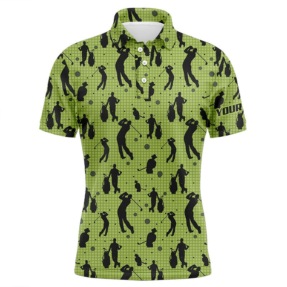 Golf Polo shirts, Mens Golf Polo Shirts Custom Name Green Mens Golf Pattern, Golf Attire For Mens