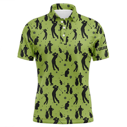 Golf Polo shirts, Mens Golf Polo Shirts Custom Name Green Mens Golf Pattern, Golf Attire For Mens