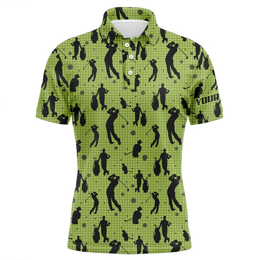 Golf Polo shirts, Mens Golf Polo Shirts Custom Name Green Mens Golf Pattern, Golf Attire For Mens