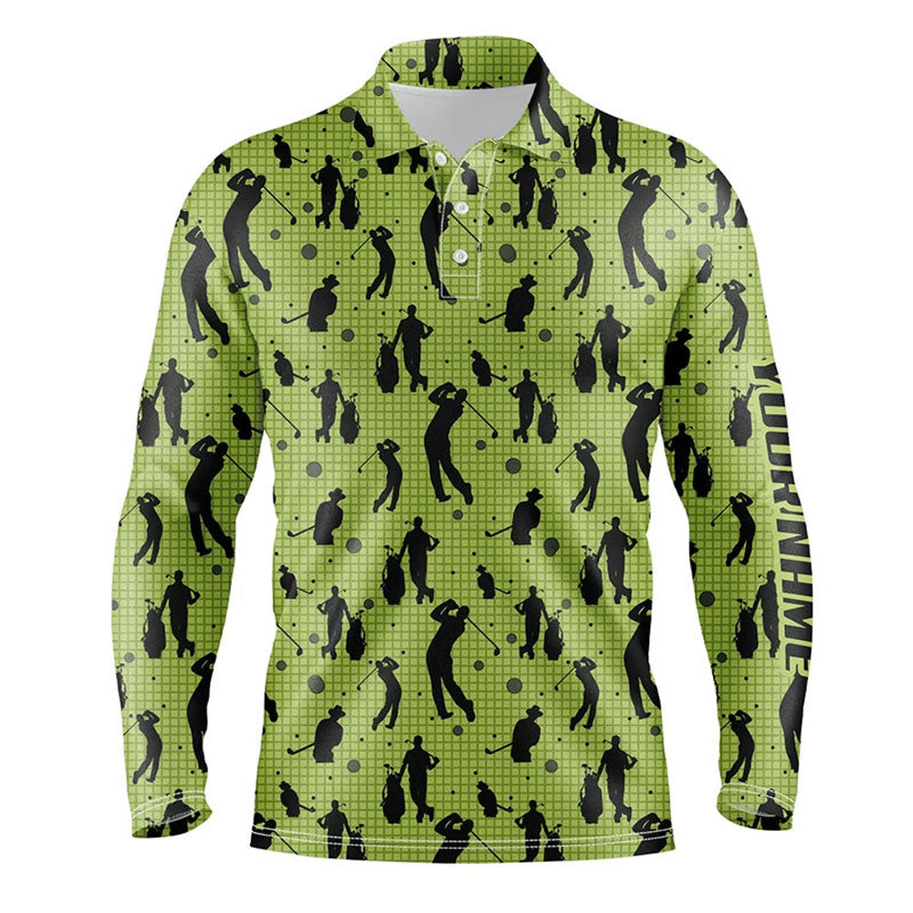 Golf Polo shirts, Mens Golf Polo Shirts Custom Name Green Mens Golf Pattern, Golf Attire For Mens