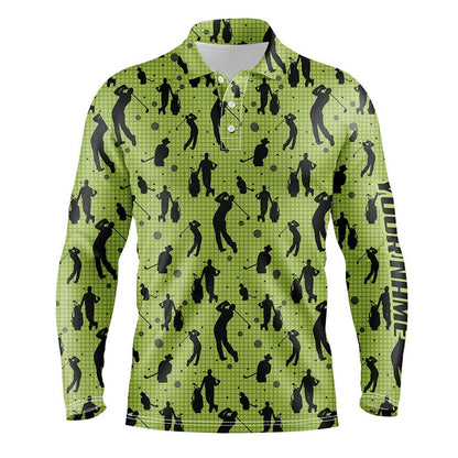 Golf Polo shirts, Mens Golf Polo Shirts Custom Name Green Mens Golf Pattern, Golf Attire For Mens