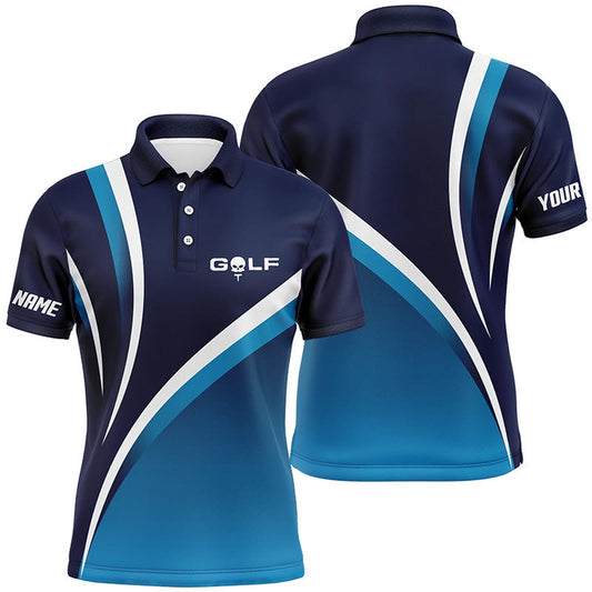 Golf Polo shirts, Mens Golf Polo Shirts Custom Name Men'S Golf Polos, Tournament Golf Tops For Mens Blue