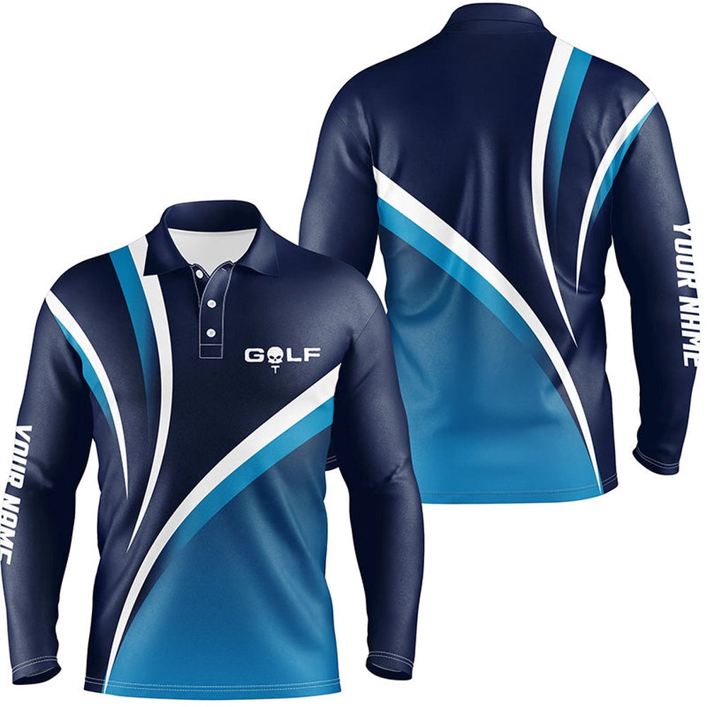 Golf Polo shirts, Mens Golf Polo Shirts Custom Name Men'S Golf Polos, Tournament Golf Tops For Mens Blue