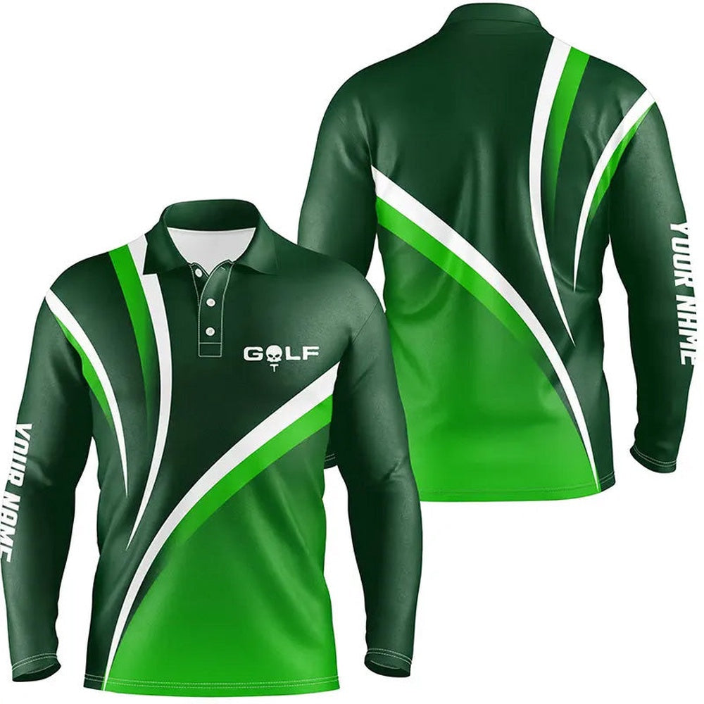 Golf Polo shirts, Mens Golf Polo Shirts Custom Name Men'S Golf Polos, Tournament Golf Tops For Mens Green