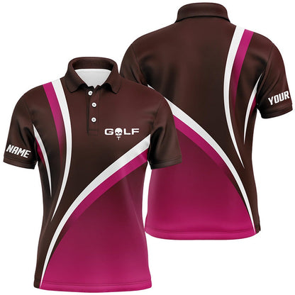 Golf Polo shirts, Mens Golf Polo Shirts Custom Name Men'S Golf Polos, Tournament Golf Tops For Mens Pink