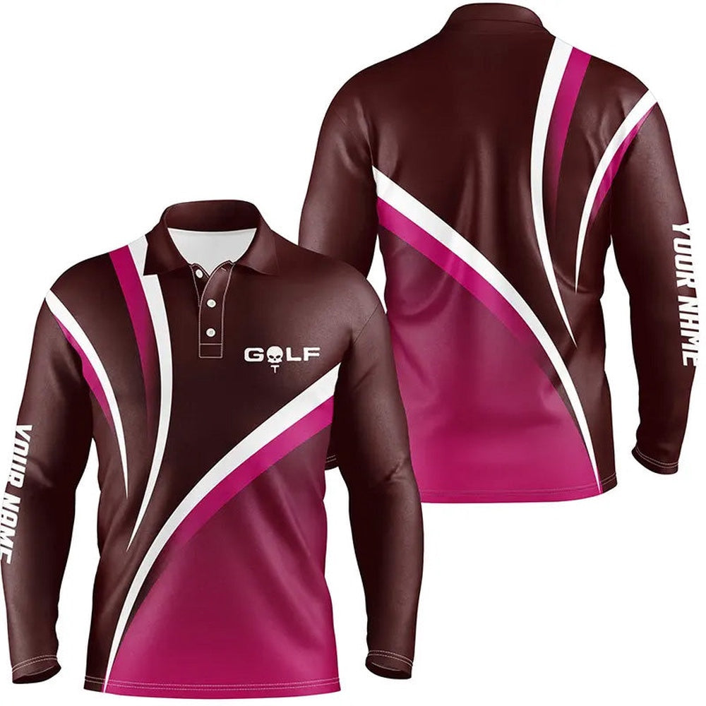 Golf Polo shirts, Mens Golf Polo Shirts Custom Name Men'S Golf Polos, Tournament Golf Tops For Mens Pink