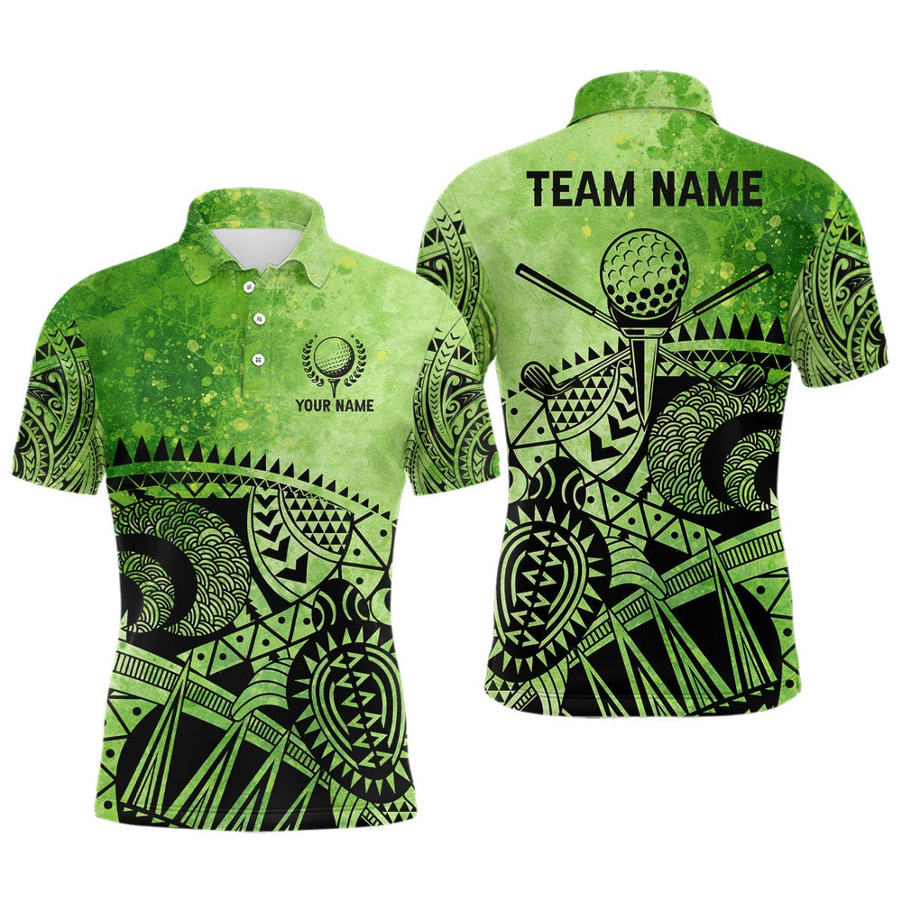 Golf Polo shirts, Mens Golf Polo Shirts Custom Name Tribal Pattern Men'S Golf Polos, Best Mens Golf Wears Green
