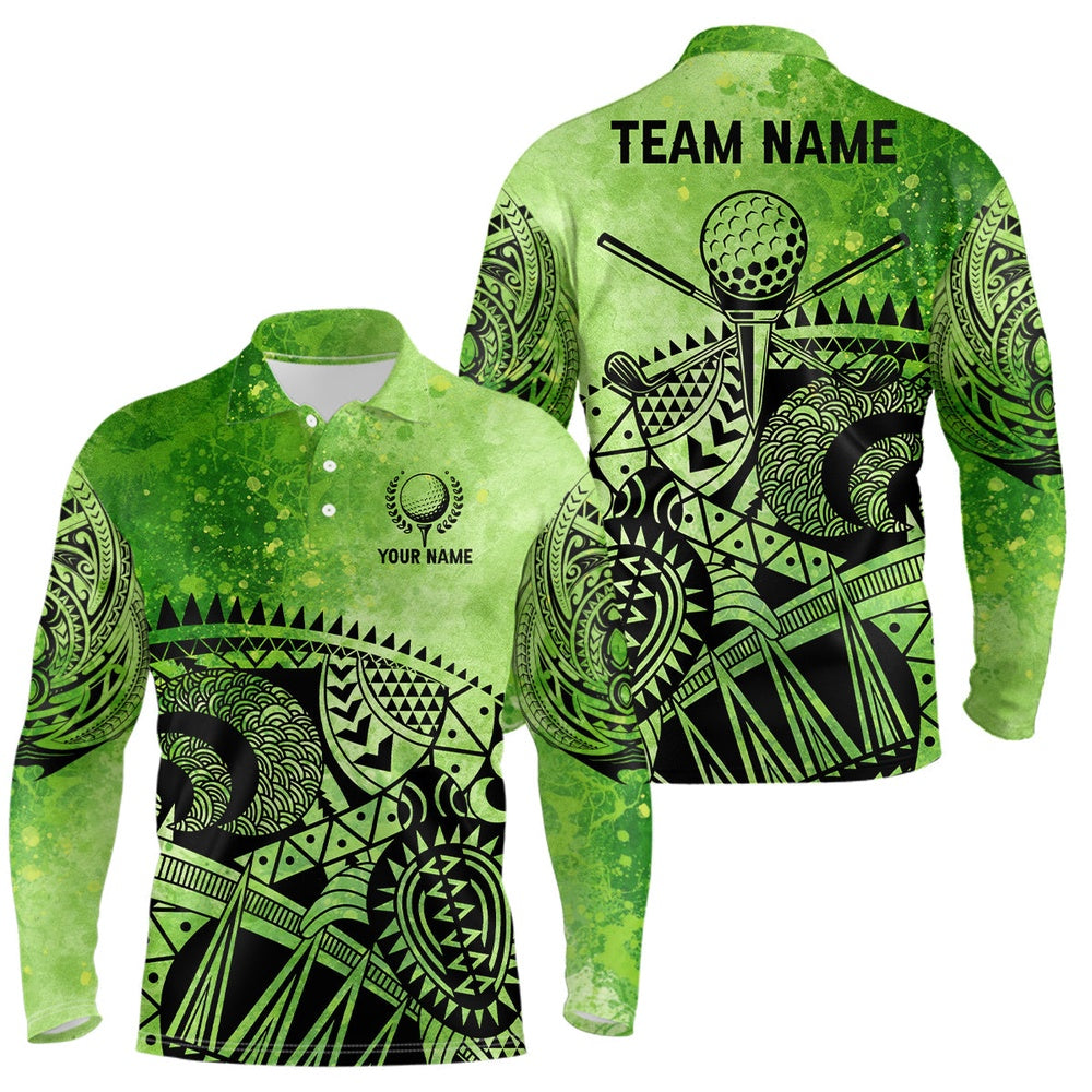 Golf Polo shirts, Mens Golf Polo Shirts Custom Name Tribal Pattern Men'S Golf Polos, Best Mens Golf Wears Green