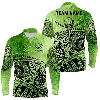 Golf Polo shirts, Mens Golf Polo Shirts Custom Name Tribal Pattern Men'S Golf Polos, Best Mens Golf Wears Green