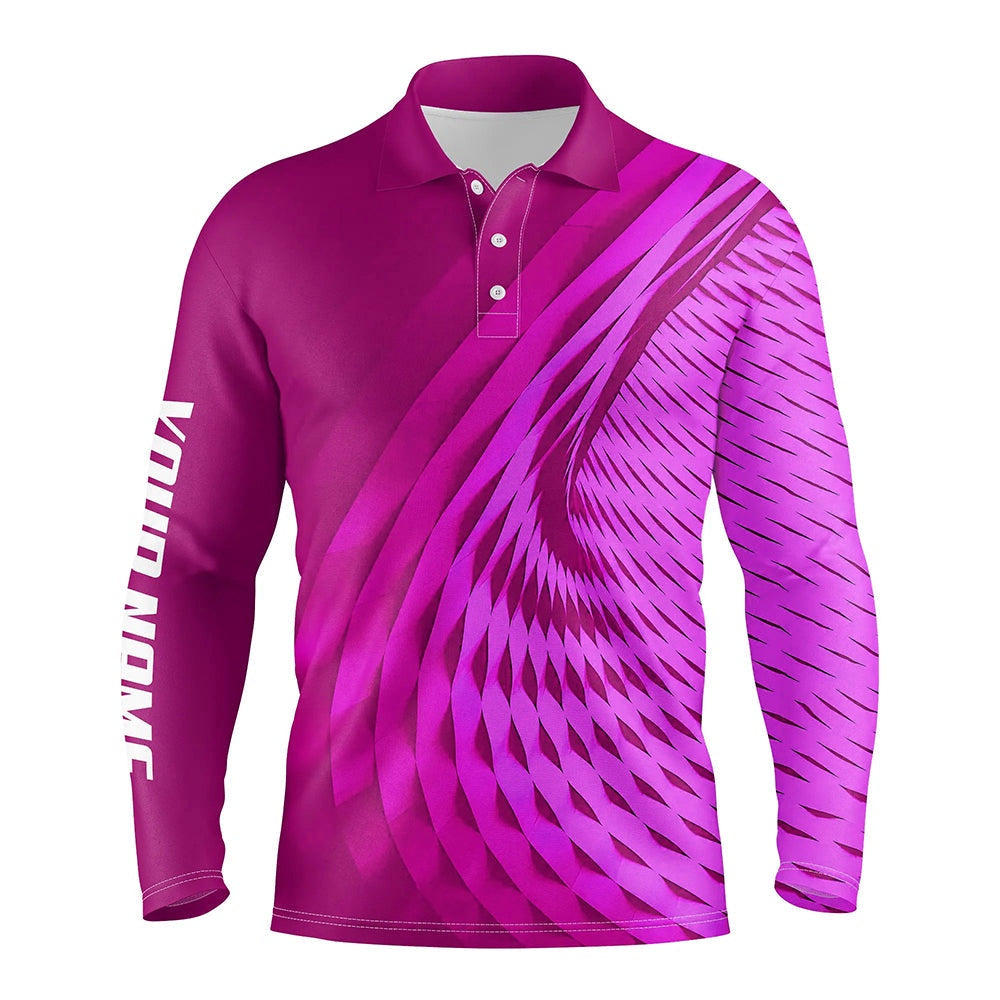 Golf Polo shirts, Mens Golf Polo Shirts Custom Pink Pattern Sport Male Golf Attire For Men