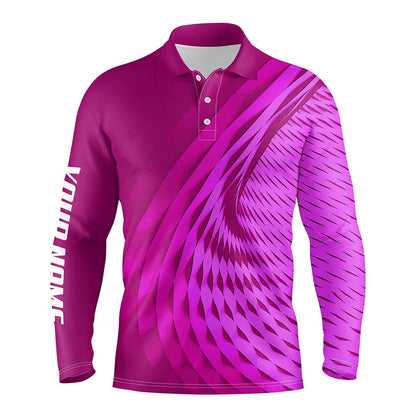 Golf Polo shirts, Mens Golf Polo Shirts Custom Pink Pattern Sport Male Golf Attire For Men