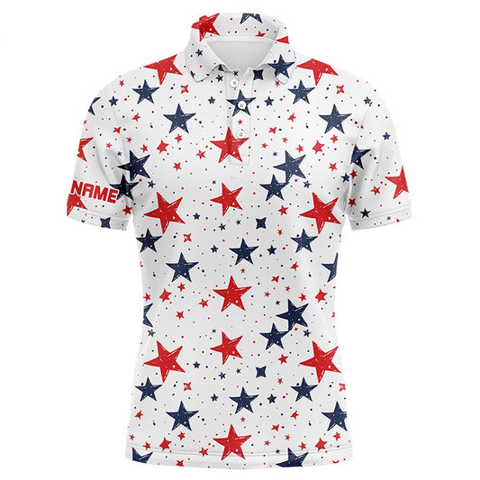 Golf Polo shirts, Mens Golf Polo Shirts Custom Red, White And Blue Stars Pattern Patriotic Mens Golf Clothes