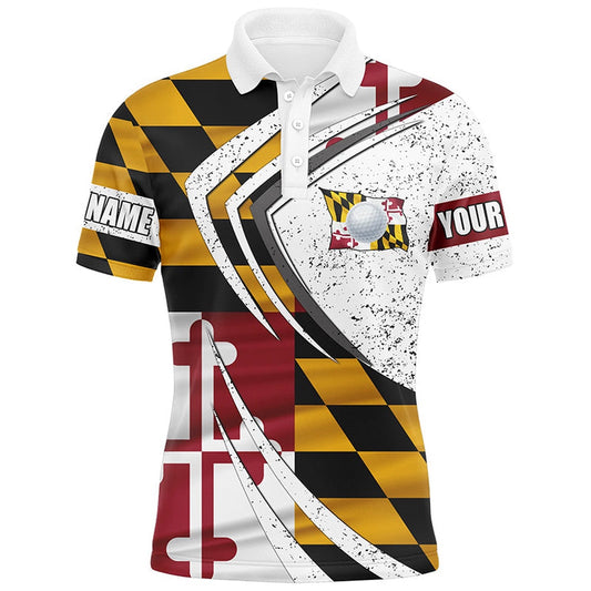 Golf Polo shirts, Mens Golf Polo Shirts Maryland Flag Custom Team Golf Shirts, Patriot Golf Tops For Men