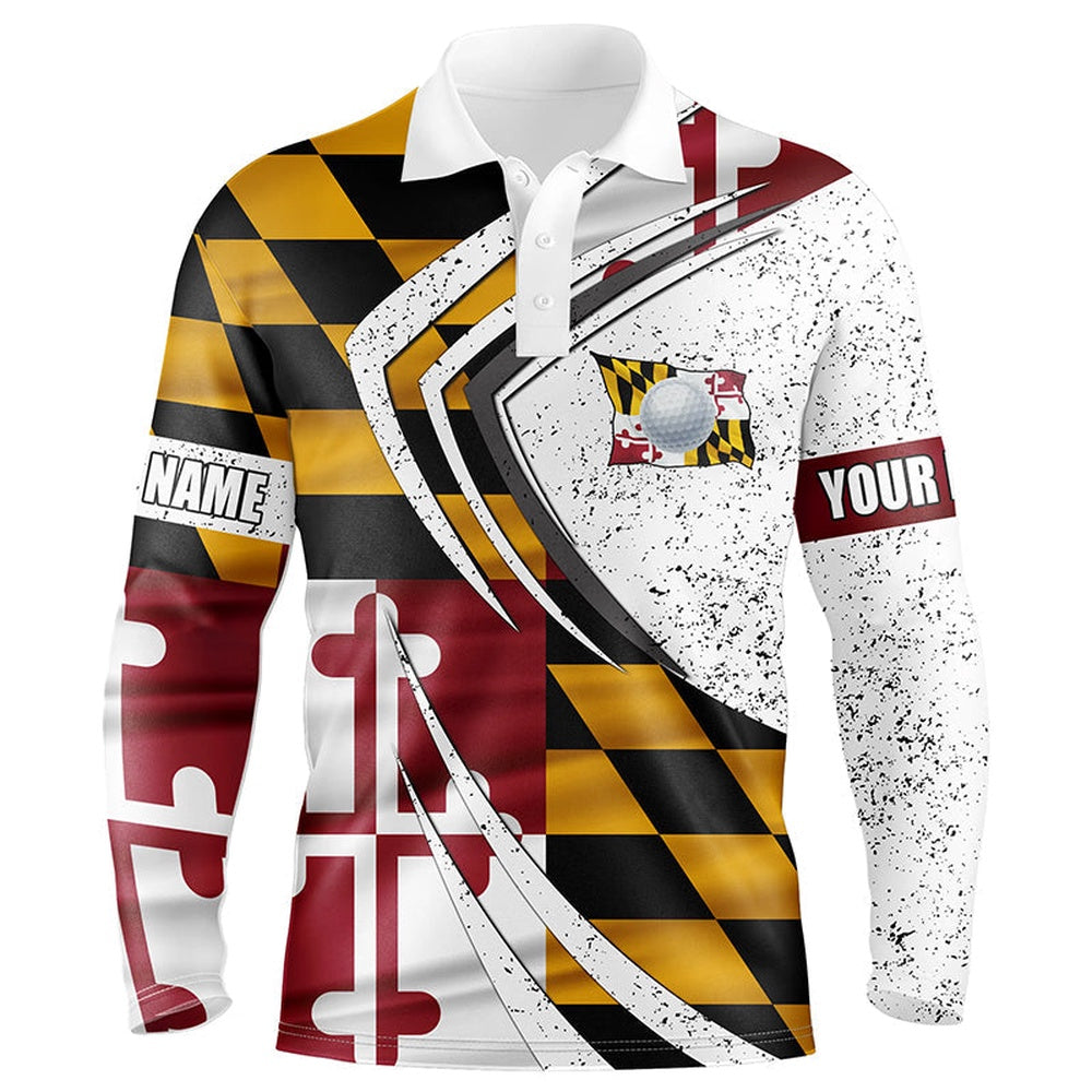 Golf Polo shirts, Mens Golf Polo Shirts Maryland Flag Custom Team Golf Shirts, Patriot Golf Tops For Men