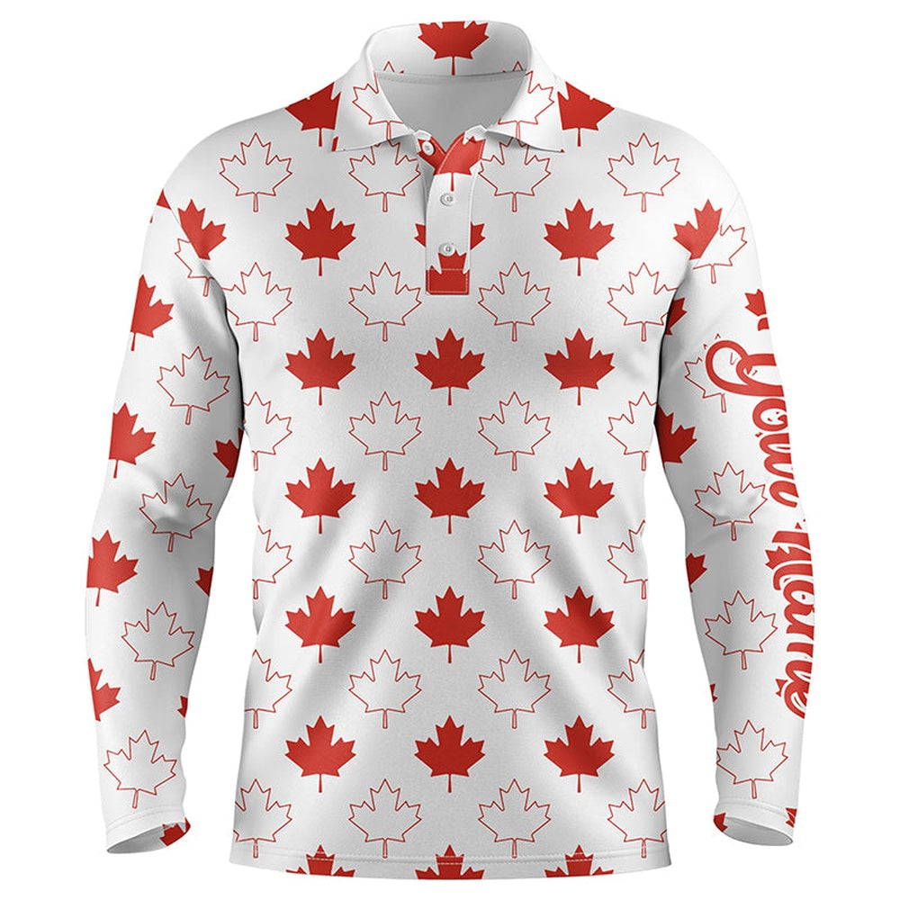 Golf Polo shirts, Mens Golf Polo Shirts Red Canada Maple Leaf Pattern Custom Team Golf Polo Shirts, Mens Golf Tops