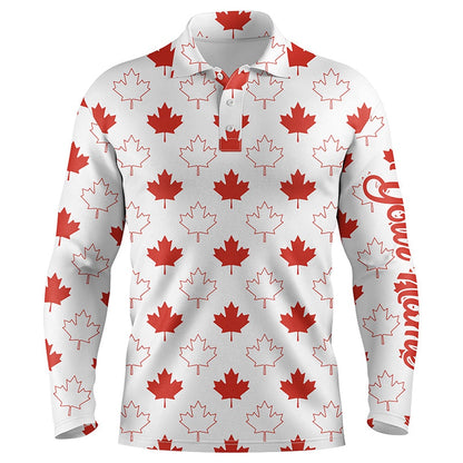 Golf Polo shirts, Mens Golf Polo Shirts Red Canada Maple Leaf Pattern Custom Team Golf Polo Shirts, Mens Golf Tops