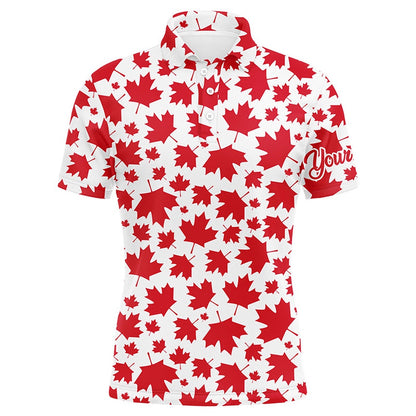Golf Polo shirts, Mens Golf Polo Shirts Red Canada Maple Leaf Pattern Custom Team Golf Polo Shirts, Patriot Golf Tops