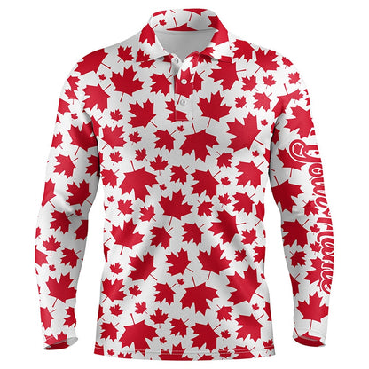 Golf Polo shirts, Mens Golf Polo Shirts Red Canada Maple Leaf Pattern Custom Team Golf Polo Shirts, Patriot Golf Tops