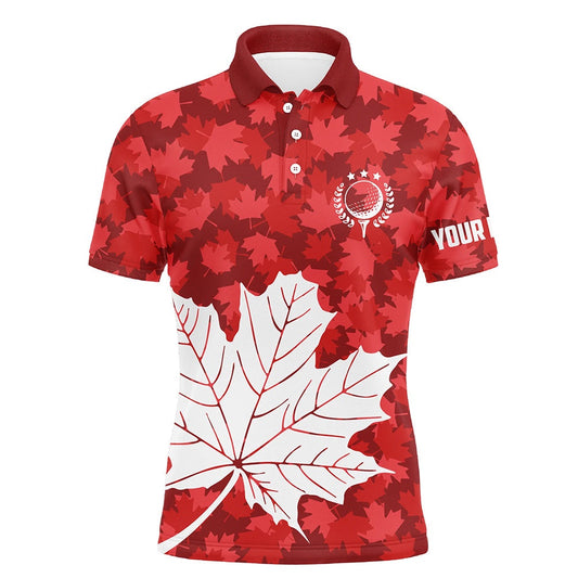 Golf Polo shirts, Mens Golf Polo Shirts Red Canada Maple Leaf Pattern Custom Team Golf Shirts, Patriot Golf Tops