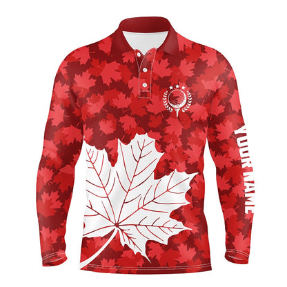 Golf Polo shirts, Mens Golf Polo Shirts Red Canada Maple Leaf Pattern Custom Team Golf Shirts, Patriot Golf Tops