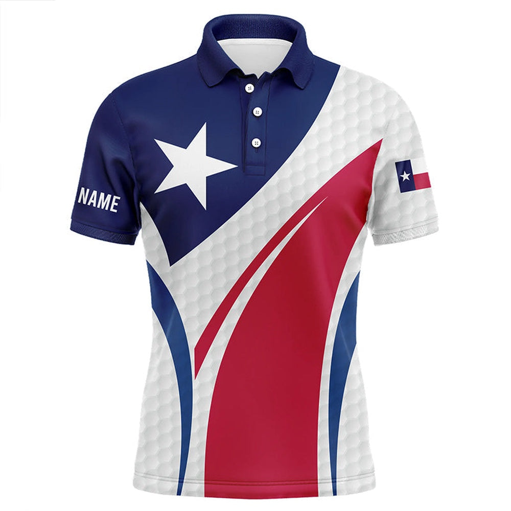 Golf Polo shirts, Mens Golf Polo Shirts Texas Flag Custom Red, White And Blue Golf Ball Skin Patriot Mens Golf Wears
