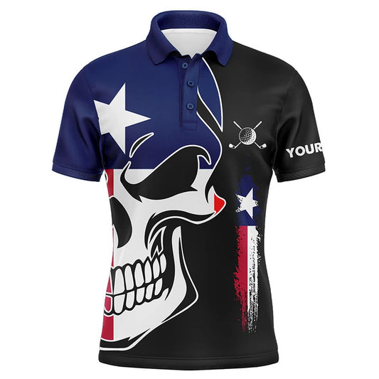 Golf Polo shirts, Mens Golf Polo Shirts Texas Flag Patriotic Custom Skull Golf Shirts For Men, Best Mens Golf Wear