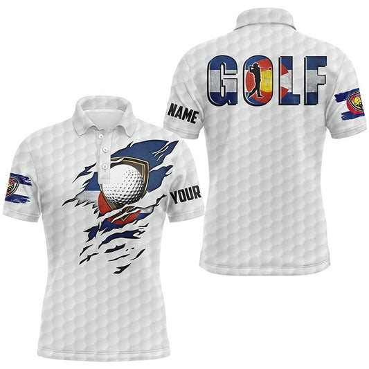 Golf Polo shirts, Mens Golf Polo Shirts Vintage Colorado Flag Custom Team Golf Shirts, Patriot White Golf Tops