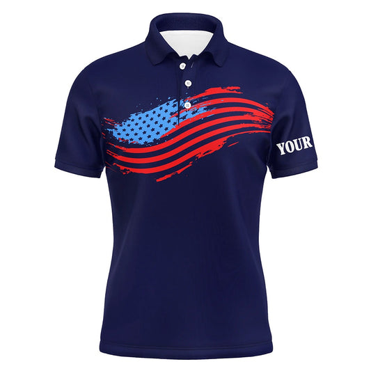 Golf Polo shirts, Mens Golf Polos Shirts Custom American Flag Patriot Golf Apparel, Coolest Mens Polo Shirts Navy