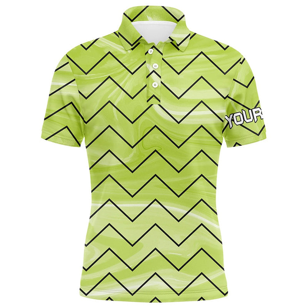 Golf Polo shirts, Mens Golf Polos Shirts Custom Green Stripe Pattern Mens Golf Tops, Gifts For The Golfer