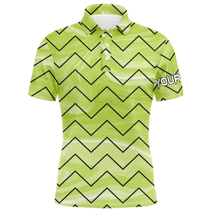 Golf Polo shirts, Mens Golf Polos Shirts Custom Green Stripe Pattern Mens Golf Tops, Gifts For The Golfer