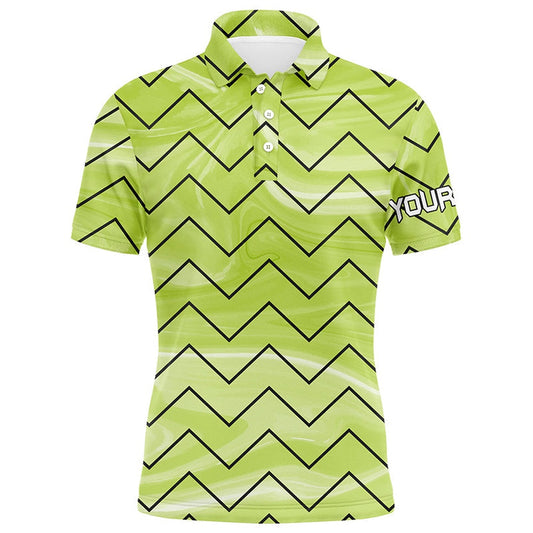 Golf Polo shirts, Mens Golf Polos Shirts Custom Green Stripe Pattern Mens Golf Tops, Gifts For The Golfer