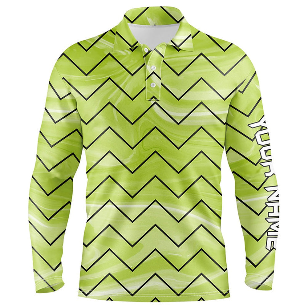 Golf Polo shirts, Mens Golf Polos Shirts Custom Green Stripe Pattern Mens Golf Tops, Gifts For The Golfer