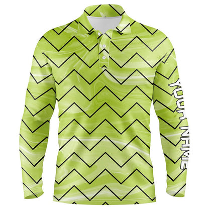 Golf Polo shirts, Mens Golf Polos Shirts Custom Green Stripe Pattern Mens Golf Tops, Gifts For The Golfer