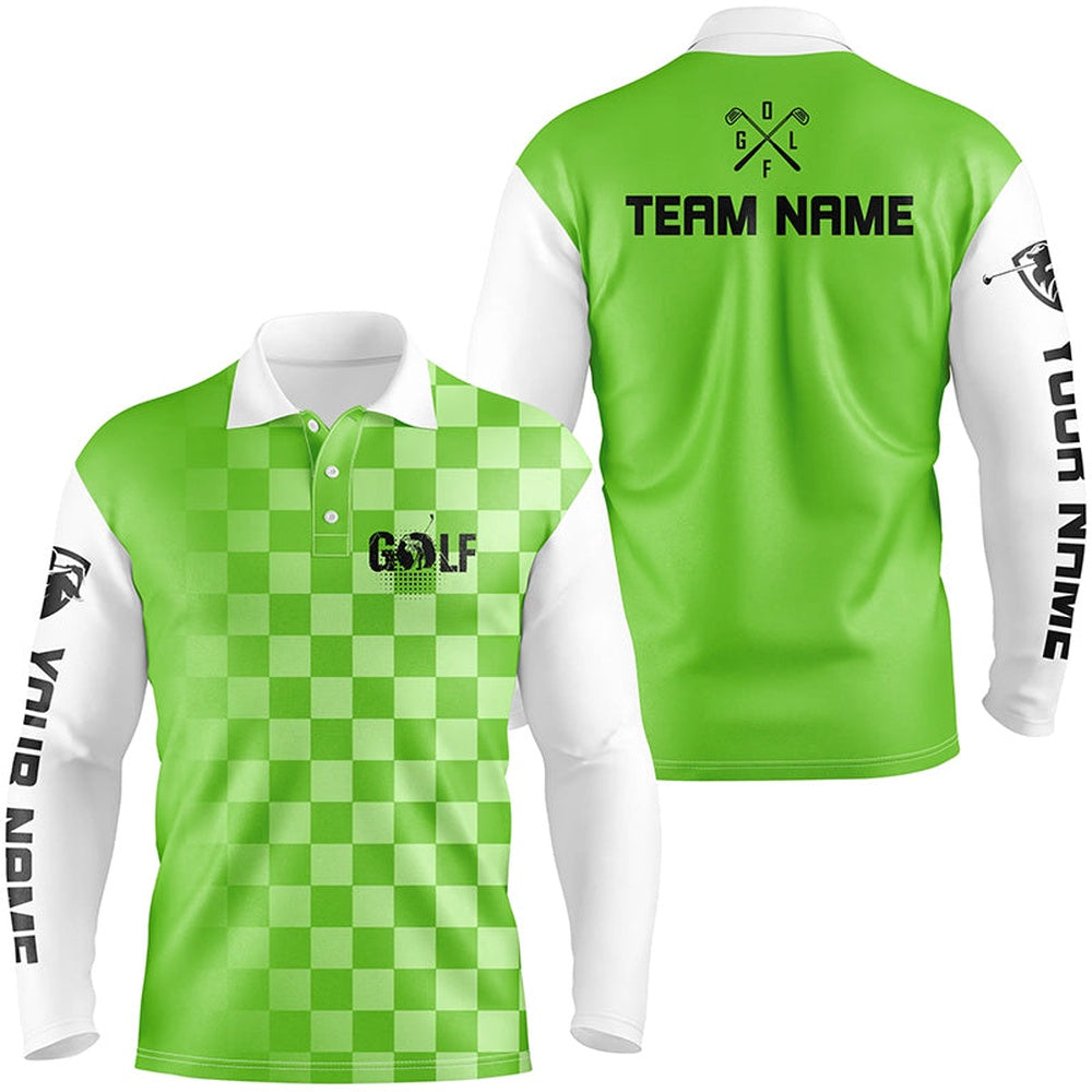 Golf Polo shirts, Mens Golf Polos Shirts Custom Name Funny Golf Shirts For Men Green
