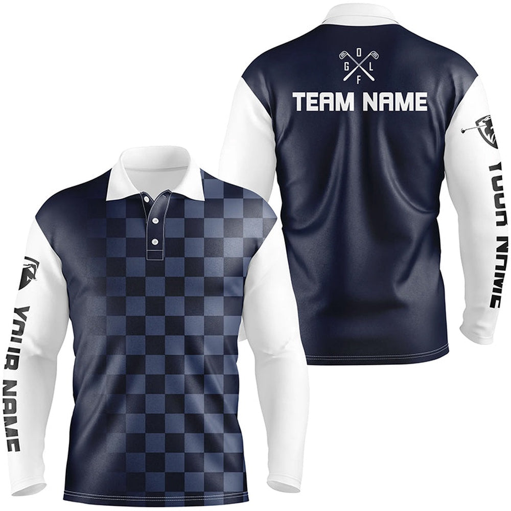 Golf Polo shirts, Mens Golf Polos Shirts Custom Name Funny Golf Shirts For Men Navy