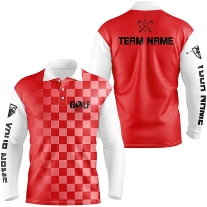Golf Polo shirts, Mens Golf Polos Shirts Custom Name Funny Golf Shirts For Men Red