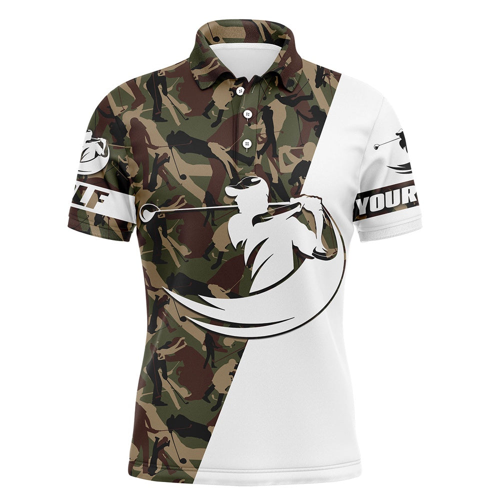 Golf Polo shirts, Mens White Golf Polo Custom Name Camo Golf Shirts Best Mens Golf Wear Golfer Gift Ideas