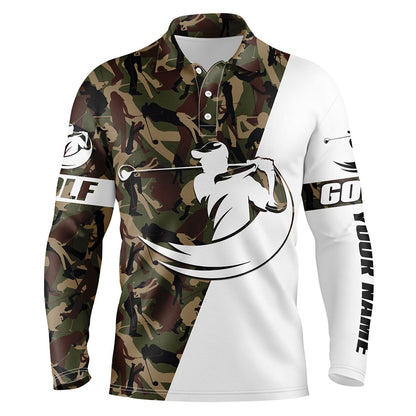 Golf Polo shirts, Mens White Golf Polo Custom Name Camo Golf Shirts Best Mens Golf Wear Golfer Gift Ideas