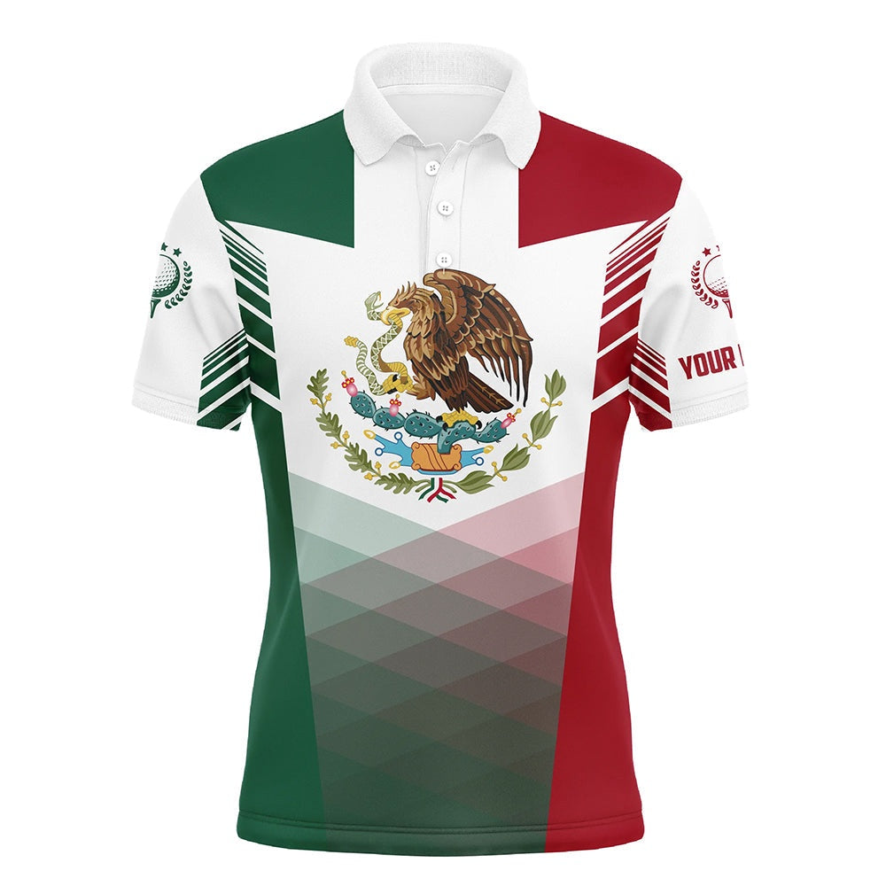 Golf Polo shirts, Mexican Flag Mens Golf Polo Shirts Custom Mexico Golf Outfit Men, Unique Golf Shirts For Men
