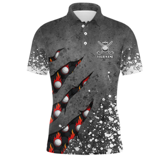 Golf Polo shirts, Paint Splash D Golf Polo Shirts Personalized Flame Golf Shirts For Mens, Crazy Golf Gifts