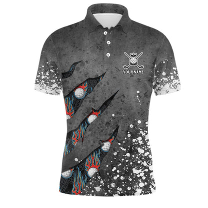 Golf Polo shirts, Paint Splash D Mens Golf Polo Shirts Personalized Fire Flame Golf Shirts For Mens Golf Gifts