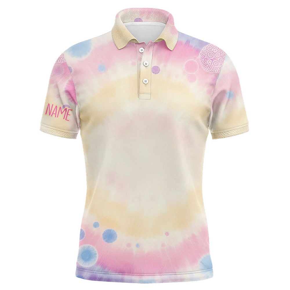 Golf Polo shirts, Pastel Tie Dye D Printing Mens Golf Polo Shirts Custom Name Golf Shirts For Men Golf Gifts