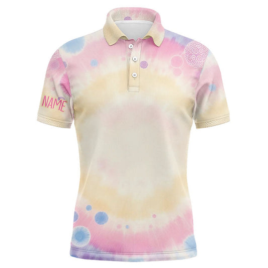 Golf Polo shirts, Pastel Tie Dye D Printing Mens Golf Polo Shirts Custom Name Golf Shirts For Men Golf Gifts