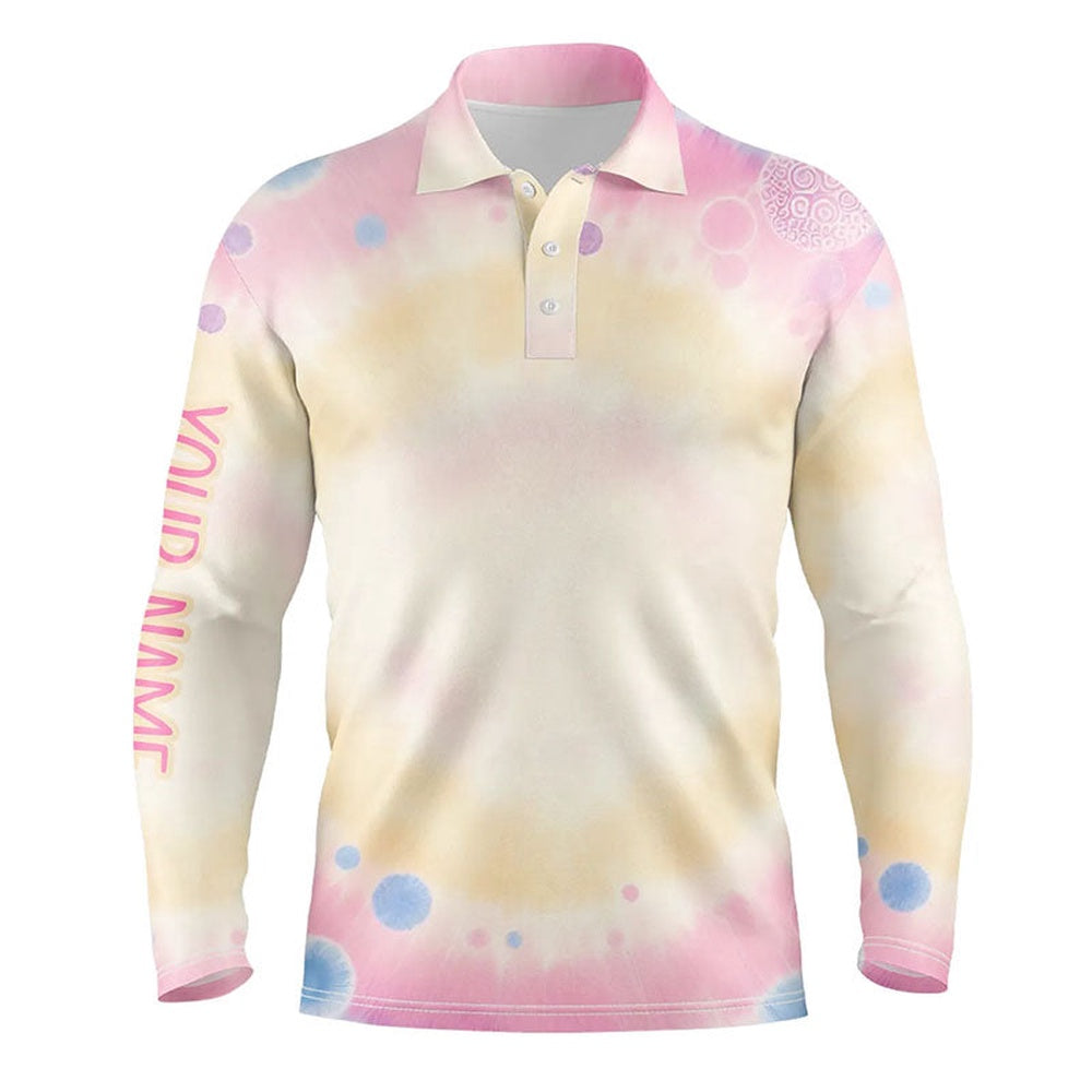 Golf Polo shirts, Pastel Tie Dye D Printing Mens Golf Polo Shirts Custom Name Golf Shirts For Men Golf Gifts