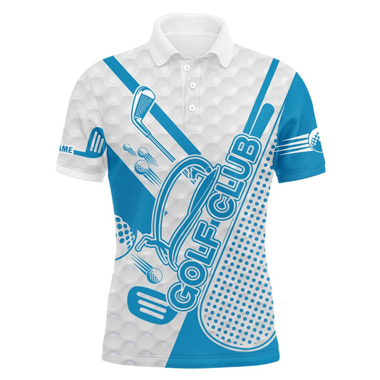 Golf Polo shirts, Personalized Blue Golf Club Polo Shirts Custom Name All Over Print Golf Shirt