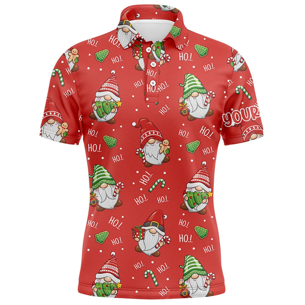 Golf Polo shirts, Personalized Christmas Santa Red Golf Mens Polo Shirt Cute Funny Golf Shirts For Men Golf Gifts