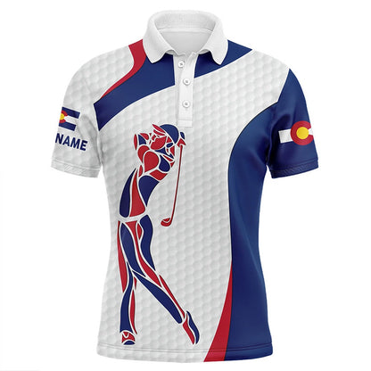 Golf Polo shirts, Personalized Colorado Flag Patriot Golf White Mens Golf Polo Shirts Custom Name Golf Gifts For Men