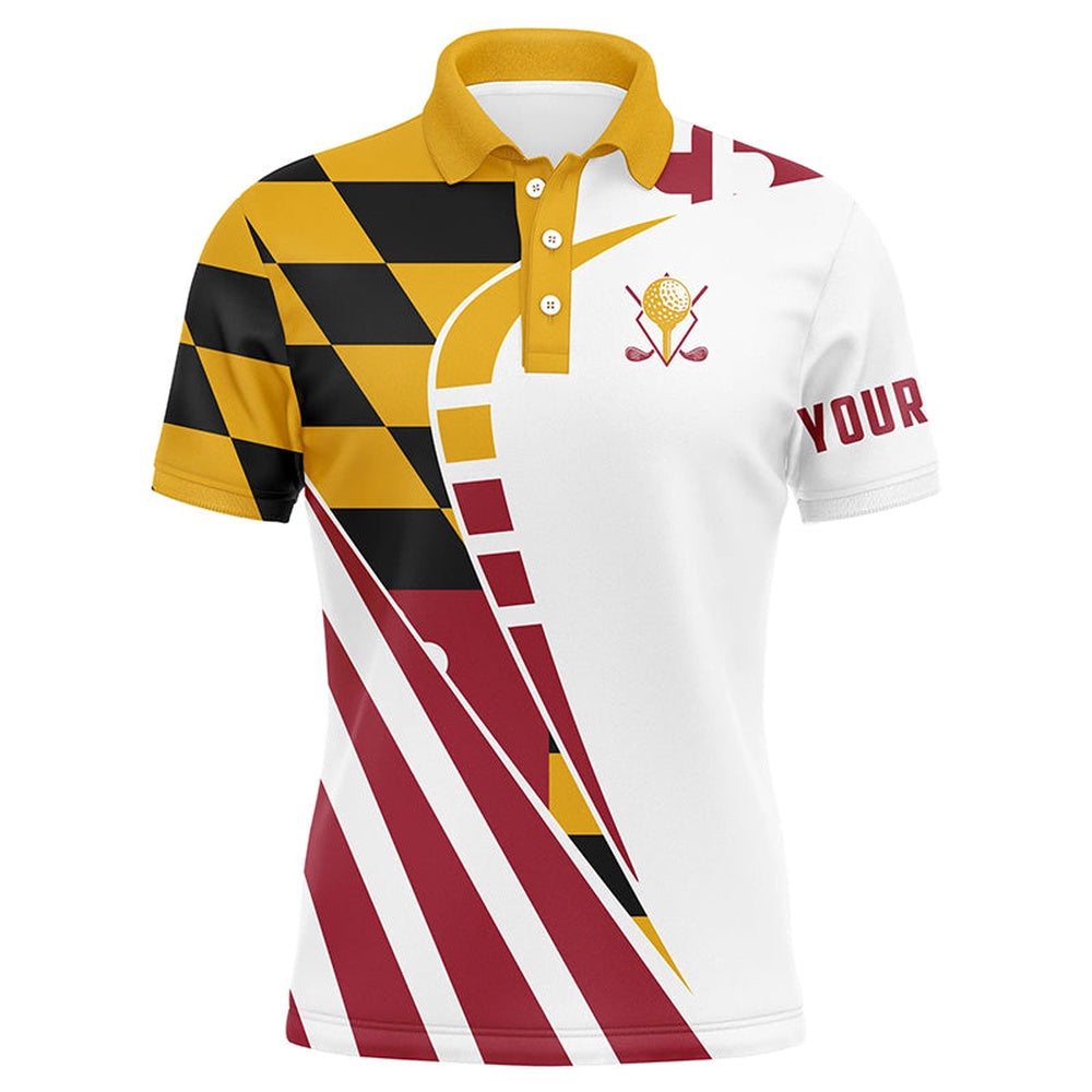 Golf Polo shirts, Personalized Golf Polos Shirts For Mens Custom Maryland Flag Patriot Golf Wears